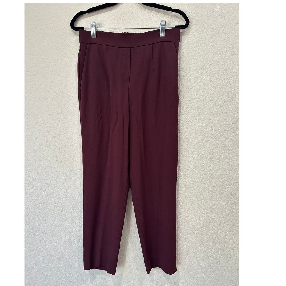 Babaton Conan Pants Burgundy High Waisted Tapered Cropped Dress Pants Size 4